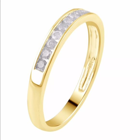 ๐๐ .25CTTW Natural Diamond 10K Gold Band - Picture 3 of 4